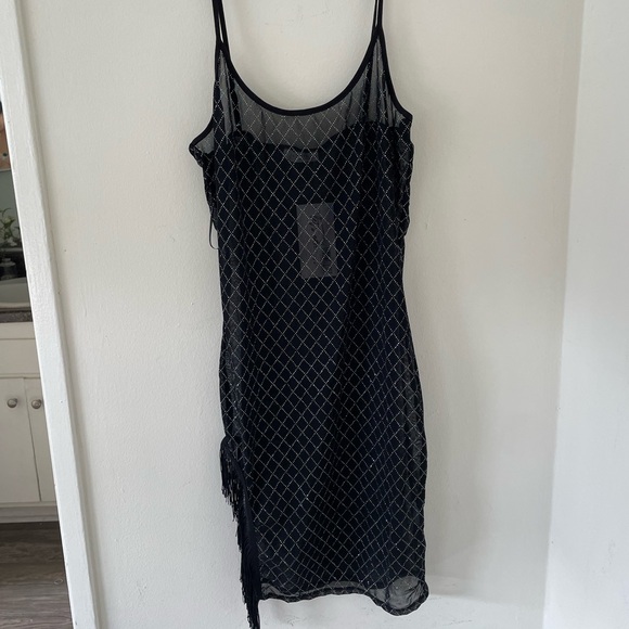 NWT- 12th Tribe black silver mesh dress - Picture 2 of 6